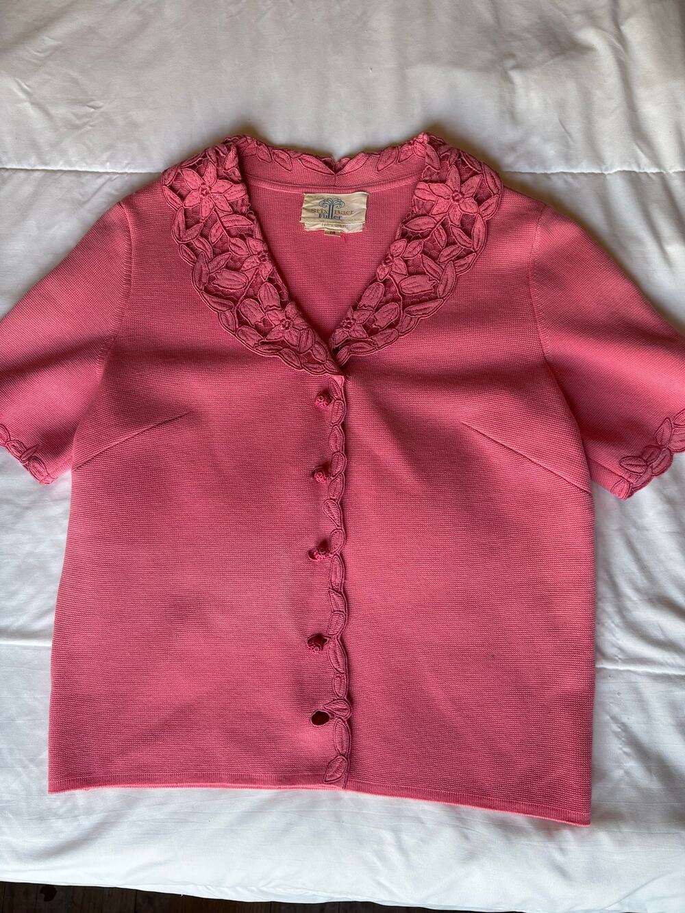 Vintage 1960’s Stix, Baer & Fuller 100% Wool Pink Sweater Blouse Size 14